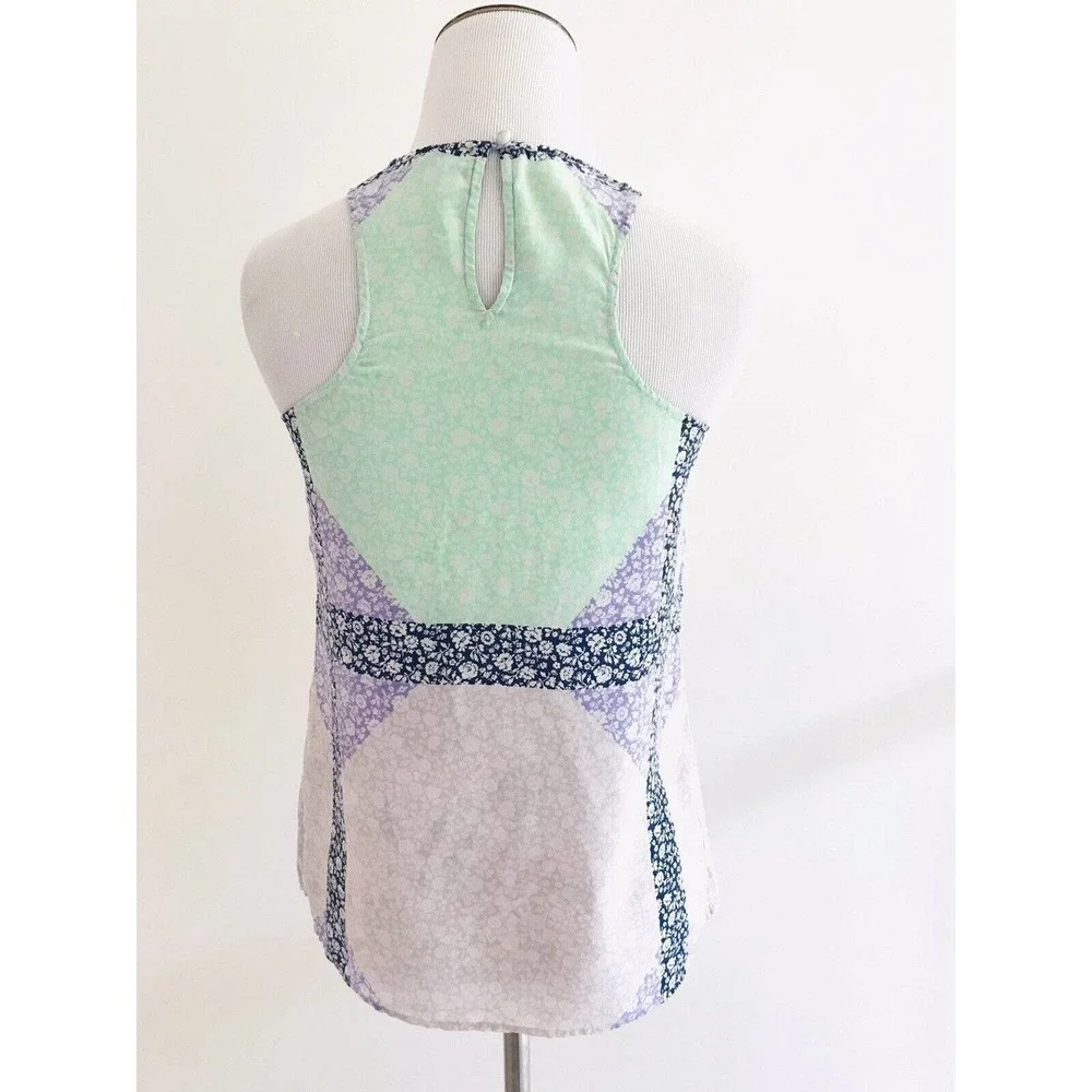 J Crew | Widowpane Silk Halter Top Womens Size 00 Purple Floral Sleeveless